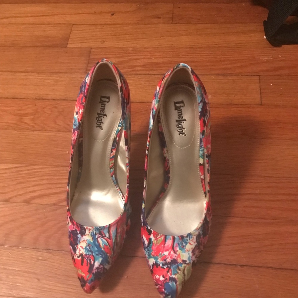 Multi-Colored Pointed Toe Heels